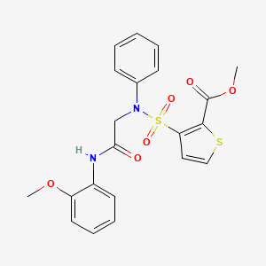molecular formula C21H20N2O6S2 B2832246 methyl 3-({[(2-methoxyphenyl)carbamoyl]methyl}(phenyl)sulfamoyl)thiophene-2-carboxylate CAS No. 895264-63-8