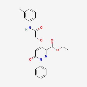 molecular formula C22H21N3O5 B2832252 ethyl 4-{[(3-methylphenyl)carbamoyl]methoxy}-6-oxo-1-phenyl-1,6-dihydropyridazine-3-carboxylate CAS No. 899960-11-3