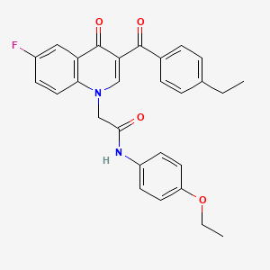 molecular formula C28H25FN2O4 B2832255 N-(4-ethoxyphenyl)-2-[3-(4-ethylbenzoyl)-6-fluoro-4-oxo-1,4-dihydroquinolin-1-yl]acetamide CAS No. 866590-24-1