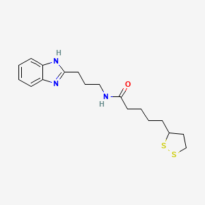 molecular formula C18H25N3OS2 B2832257 N-[3-(1H-1,3-benzodiazol-2-yl)propyl]-5-(1,2-dithiolan-3-yl)pentanamide CAS No. 1088133-98-5