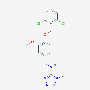 molecular formula C17H17Cl2N5O2 B283227 N-({4-[(2,6-DICHLOROPHENYL)METHOXY]-3-METHOXYPHENYL}METHYL)-1-METHYL-1,2,3,4-TETRAZOL-5-AMINE 