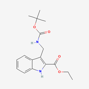 molecular formula C17H22N2O4 B2832271 Ethyl 3-[(Boc-amino)methyl]-1H-indole-2-carboxylate CAS No. 2183576-98-7