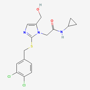 N-cyclopropyl-2-(2-((3,4-dichlorobenzyl)thio)-5-(hydroxymethyl)-1H-imidazol-1-yl)acetamide