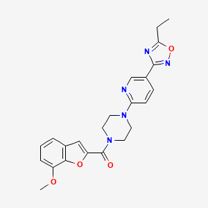 (4-(5-(5-Ethyl-1,2,4-oxadiazol-3-yl)pyridin-2-yl)piperazin-1-yl)(7-methoxybenzofuran-2-yl)methanone