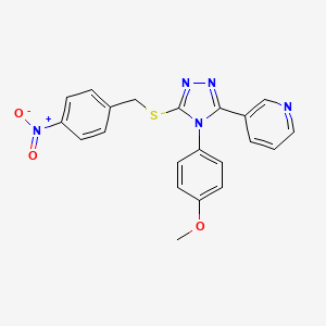 3-[4-(4-Methoxyphenyl)-5-[(4-nitrophenyl)methylsulfanyl]-1,2,4-triazol-3-yl]pyridine