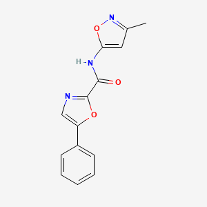 molecular formula C14H11N3O3 B2832312 N-(3-methyl-1,2-oxazol-5-yl)-5-phenyl-1,3-oxazole-2-carboxamide CAS No. 955675-08-8