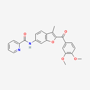molecular formula C24H20N2O5 B2832318 N-[2-(3,4-dimethoxybenzoyl)-3-methyl-1-benzofuran-6-yl]pyridine-2-carboxamide CAS No. 929836-17-9