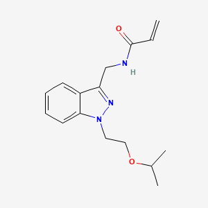 molecular formula C16H21N3O2 B2832320 N-[[1-(2-Propan-2-yloxyethyl)indazol-3-yl]methyl]prop-2-enamide CAS No. 2305491-00-1
