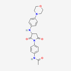 molecular formula C22H24N4O4 B2832330 N-(4-{3-[(4-morpholin-4-ylphenyl)amino]-2,5-dioxoazolidinyl}phenyl)acetamide CAS No. 1007925-54-3
