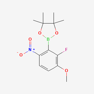 molecular formula C13H17BFNO5 B2832368 2-Fluoro-3-methoxy-6-nitrophenylboronic acid pinacol ester CAS No. 2096998-37-5