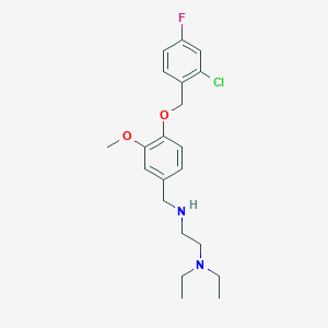 molecular formula C21H28ClFN2O2 B283237 N-{4-[(2-chloro-4-fluorobenzyl)oxy]-3-methoxybenzyl}-N-[2-(diethylamino)ethyl]amine 