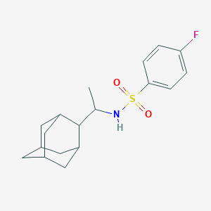 molecular formula C18H24FNO2S B2832383 N-[1-(adamantan-2-yl)ethyl]-4-fluorobenzene-1-sulfonamide CAS No. 333310-90-0