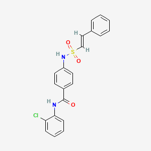 molecular formula C21H17ClN2O3S B2832393 N-(2-chlorophenyl)-4-[[(E)-2-phenylethenyl]sulfonylamino]benzamide CAS No. 877947-02-9