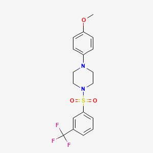 molecular formula C18H19F3N2O3S B2832396 1-(4-METHOXYPHENYL)-4-[3-(TRIFLUOROMETHYL)BENZENESULFONYL]PIPERAZINE CAS No. 612042-19-0
