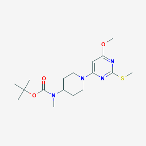molecular formula C17H28N4O3S B2832428 tert-Butyl (1-(6-methoxy-2-(methylthio)pyrimidin-4-yl)piperidin-4-yl)(methyl)carbamate CAS No. 1353980-23-0