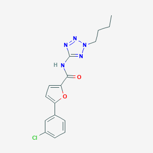 molecular formula C16H16ClN5O2 B283243 N-(2-butyl-2H-tetraazol-5-yl)-5-(3-chlorophenyl)-2-furamide 