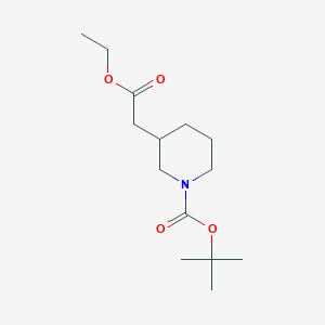 molecular formula C14H25NO4 B2832430 Tert-butyl 3-(2-ethoxy-2-oxoethyl)piperidine-1-carboxylate CAS No. 384830-13-1