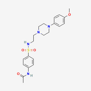 molecular formula C21H28N4O4S B2832452 N-(4-(N-(2-(4-(4-methoxyphenyl)piperazin-1-yl)ethyl)sulfamoyl)phenyl)acetamide CAS No. 1049434-62-9