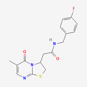 molecular formula C16H16FN3O2S B2832466 N-(4-fluorobenzyl)-2-(6-methyl-5-oxo-3,5-dihydro-2H-thiazolo[3,2-a]pyrimidin-3-yl)acetamide CAS No. 946346-42-5