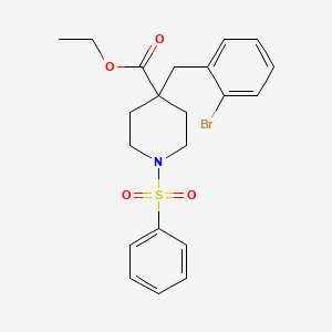 molecular formula C21H24BrNO4S B2832509 ethyl 1-(benzenesulfonyl)-4-[(2-bromophenyl)methyl]piperidine-4-carboxylate CAS No. 1172949-05-1