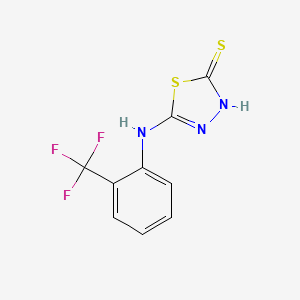 molecular formula C9H6F3N3S2 B2832525 5-{[2-(Trifluoromethyl)phenyl]amino}-1,3,4-thiadiazole-2-thiol CAS No. 852399-74-7