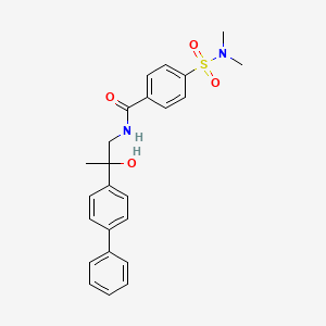 molecular formula C24H26N2O4S B2832549 N-(2-{[1,1'-biphenyl]-4-yl}-2-hydroxypropyl)-4-(dimethylsulfamoyl)benzamide CAS No. 1396872-77-7