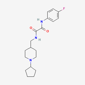 molecular formula C19H26FN3O2 B2832553 N1-((1-cyclopentylpiperidin-4-yl)methyl)-N2-(4-fluorophenyl)oxalamide CAS No. 952976-48-6
