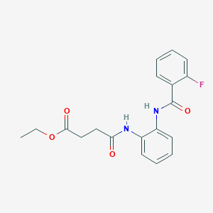 molecular formula C19H19FN2O4 B2832562 Ethyl 4-((2-(2-fluorobenzamido)phenyl)amino)-4-oxobutanoate CAS No. 1207015-81-3