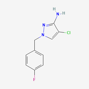 molecular formula C10H9ClFN3 B2832570 4-chloro-1-(4-fluorobenzyl)-1H-pyrazol-3-amine CAS No. 1001757-53-4