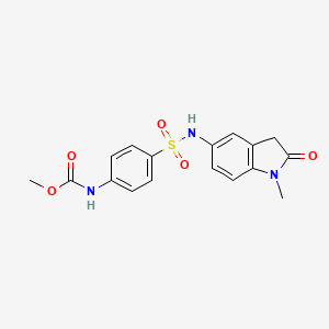 molecular formula C17H17N3O5S B2832583 methyl (4-(N-(1-methyl-2-oxoindolin-5-yl)sulfamoyl)phenyl)carbamate CAS No. 1448135-72-5