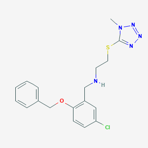 molecular formula C18H20ClN5OS B283260 {[2-(BENZYLOXY)-5-CHLOROPHENYL]METHYL}({2-[(1-METHYL-1H-1,2,3,4-TETRAZOL-5-YL)SULFANYL]ETHYL})AMINE 