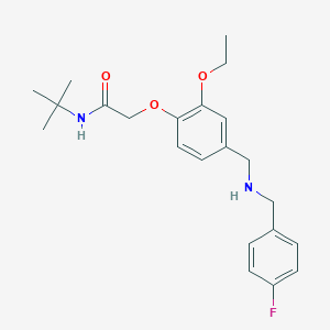 molecular formula C22H29FN2O3 B283264 N-tert-butyl-2-(2-ethoxy-4-{[(4-fluorobenzyl)amino]methyl}phenoxy)acetamide 