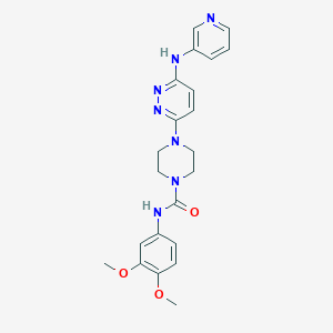 molecular formula C22H25N7O3 B2832641 N-(3,4-dimethoxyphenyl)-4-(6-(pyridin-3-ylamino)pyridazin-3-yl)piperazine-1-carboxamide CAS No. 1021213-06-8