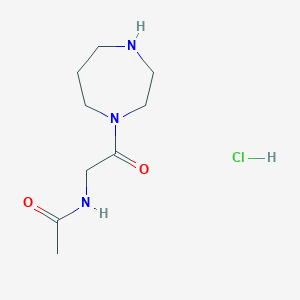 molecular formula C9H18ClN3O2 B2832667 N-[2-(1,4-diazepan-1-yl)-2-oxoethyl]acetamide hydrochloride CAS No. 2059938-23-5