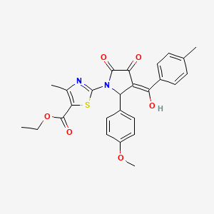 molecular formula C26H24N2O6S B2832696 ethyl 2-[3-hydroxy-5-(4-methoxyphenyl)-4-(4-methylbenzoyl)-2-oxo-2,5-dihydro-1H-pyrrol-1-yl]-4-methyl-1,3-thiazole-5-carboxylate CAS No. 371213-50-2
