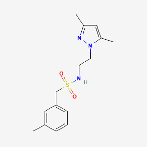 molecular formula C15H21N3O2S B2832703 N-(2-(3,5-dimethyl-1H-pyrazol-1-yl)ethyl)-1-(m-tolyl)methanesulfonamide CAS No. 1235081-31-8