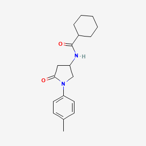 molecular formula C18H24N2O2 B2832851 N-[1-(4-methylphenyl)-5-oxopyrrolidin-3-yl]cyclohexanecarboxamide CAS No. 896364-41-3