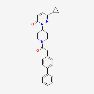 molecular formula C26H27N3O2 B2832858 2-[1-(2-{[1,1'-Biphenyl]-4-yl}acetyl)piperidin-4-yl]-6-cyclopropyl-2,3-dihydropyridazin-3-one CAS No. 2319717-80-9