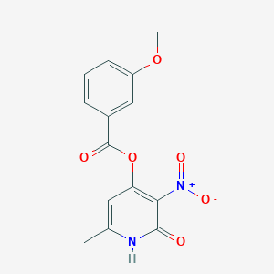 molecular formula C14H12N2O6 B2832862 6-Methyl-3-nitro-2-oxo-1,2-dihydropyridin-4-yl 3-methoxybenzoate CAS No. 868679-56-5