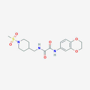 molecular formula C17H23N3O6S B2832874 N'-(2,3-dihydro-1,4-benzodioxin-6-yl)-N-[(1-methanesulfonylpiperidin-4-yl)methyl]ethanediamide CAS No. 1234894-65-5
