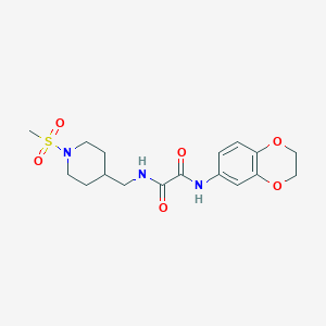 B2832874 N1-(2,3-dihydrobenzo[b][1,4]dioxin-6-yl)-N2-((1-(methylsulfonyl)piperidin-4-yl)methyl)oxalamide CAS No. 1234894-65-5