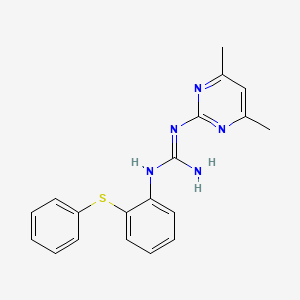 molecular formula C19H19N5S B2832878 1-(4,6-Dimethylpyrimidin-2-yl)-3-[2-(phenylsulfanyl)phenyl]guanidine CAS No. 650593-02-5