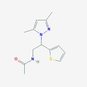 molecular formula C13H17N3OS B2832888 N-(2-(3,5-dimethyl-1H-pyrazol-1-yl)-2-(thiophen-2-yl)ethyl)acetamide CAS No. 2034488-78-1
