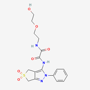 molecular formula C17H20N4O6S B2832900 N'-{5,5-dioxo-2-phenyl-2H,4H,6H-5lambda6-thieno[3,4-c]pyrazol-3-yl}-N-[2-(2-hydroxyethoxy)ethyl]ethanediamide CAS No. 899961-33-2