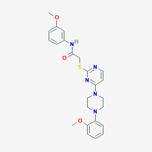 molecular formula C24H27N5O3S B2832938 N-(3-methoxyphenyl)-2-({4-[4-(2-methoxyphenyl)piperazin-1-yl]pyrimidin-2-yl}sulfanyl)acetamide CAS No. 1116036-77-1