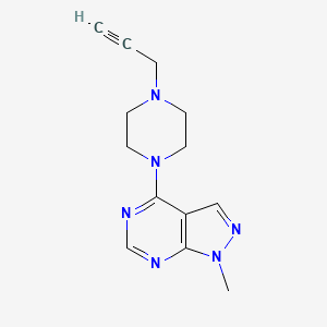 molecular formula C13H16N6 B2832953 1-{1-methyl-1H-pyrazolo[3,4-d]pyrimidin-4-yl}-4-(prop-2-yn-1-yl)piperazine CAS No. 1281208-69-2