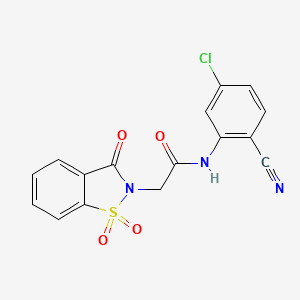 molecular formula C16H10ClN3O4S B2832963 N-(5-chloro-2-cyanophenyl)-2-(1,1,3-trioxo-2,3-dihydro-1lambda6,2-benzothiazol-2-yl)acetamide CAS No. 380485-74-5