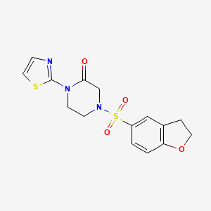 4-((2,3-Dihydrobenzofuran-5-yl)sulfonyl)-1-(thiazol-2-yl)piperazin-2-one