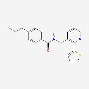 4-propyl-N-((2-(thiophen-2-yl)pyridin-3-yl)methyl)benzamide
