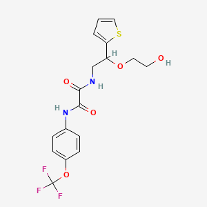 molecular formula C17H17F3N2O5S B2832978 N-[2-(2-hydroxyethoxy)-2-(thiophen-2-yl)ethyl]-N'-[4-(trifluoromethoxy)phenyl]ethanediamide CAS No. 2034304-00-0